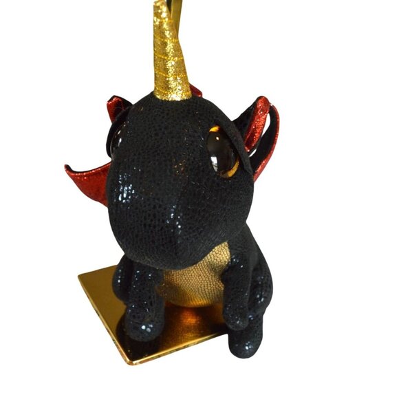 Grindal The Dragon Ty Beanie Boo Silk Black Red Gold Collector Gift Christmas - Picture 3 of 7